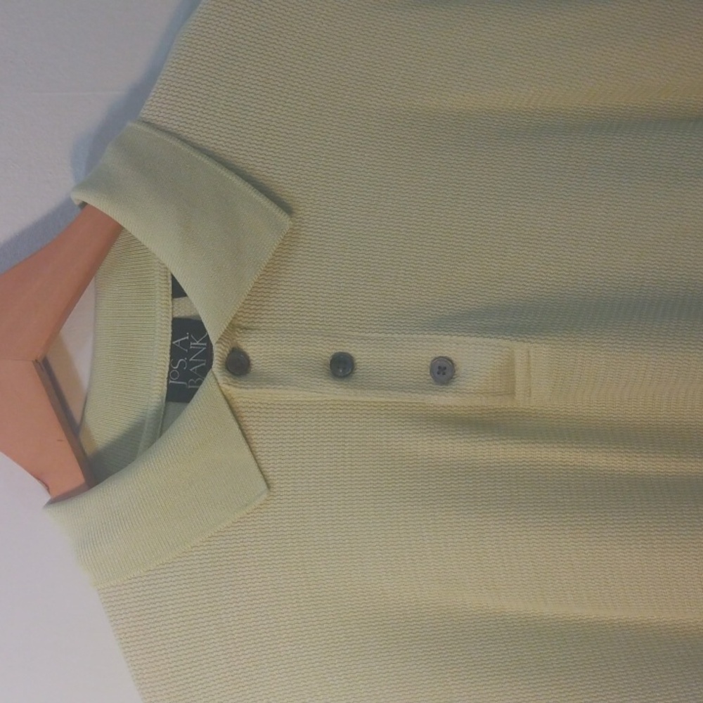 Jos. A. Bank Signature Collection Pale Green Silk/Cotton Polo Shirt